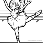 Malvorlage Ballett Tänzerin zum Ausmalen für Kinder