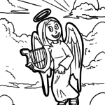 Malvorlage Engel mit Harfe Malvorlage Engel mit Harfe