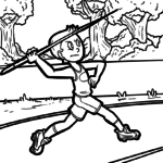 Malvorlage Leichtathletik Speerwerfen