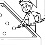 Malvorlage Billard Snooker