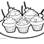 Malvorlage Cupcakes