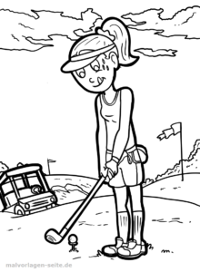 Malvorlage Golf spielen