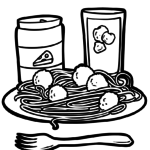 Malvorlage Spaghetti | Essen Malvorlage Spaghetti