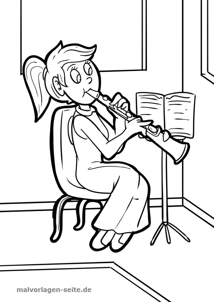 Malvorlage spielen Musik Kostenlose