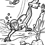 Malvorlage Tauchen im Meer