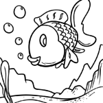 Malvorlage bunter Fisch