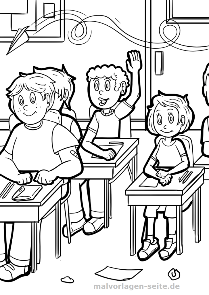 Malvorlagen und Ausmalbilder für Kinder zum Thema Schule