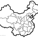 Landkarte Volksrepublik China zum Ausmalen und selber Gestalten