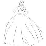 Malvorlage Ballkleid