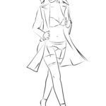 Malvorlage Model in Dessous Malvorlage Mode – Model Dessous auf Laufsteg