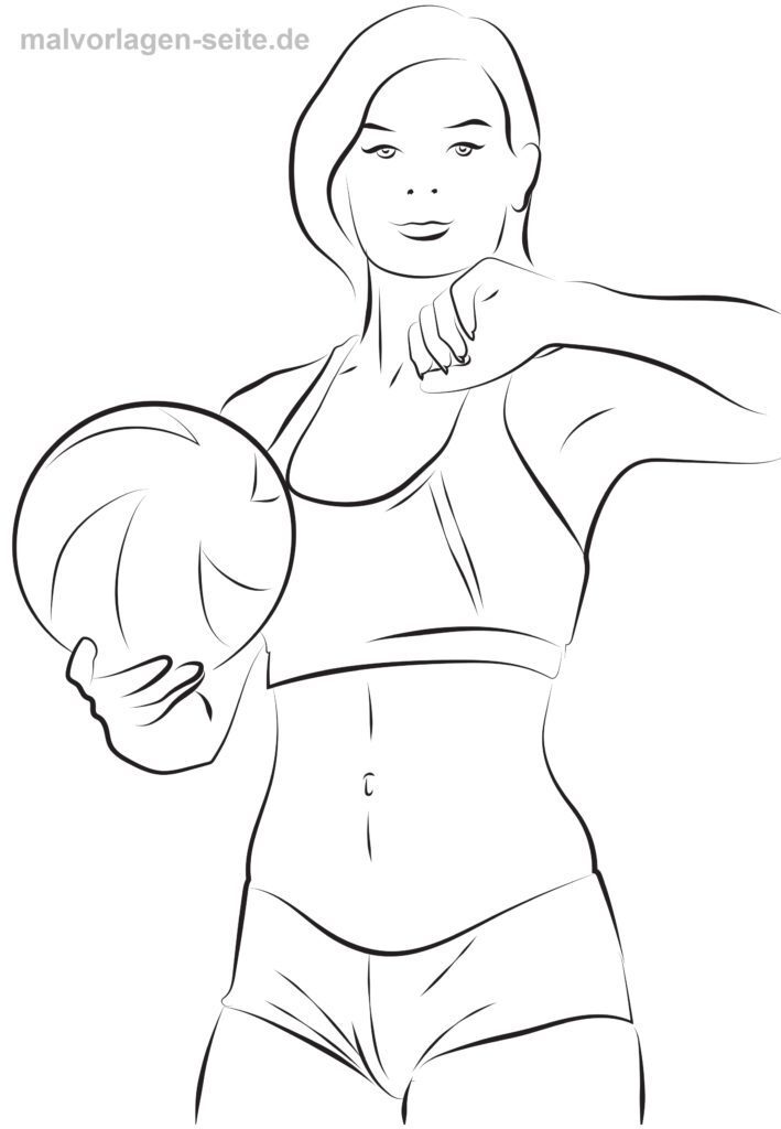 Malvorlage Mode Beach Volleyball Kostenlose Ausmalbilder