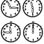 Ausmalbild Uhrzeiten