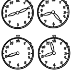 Ausmalbild Uhrzeiten