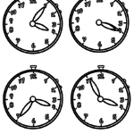 Ausmalbild Uhrzeiten
