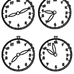 Ausmalbild Uhrzeiten