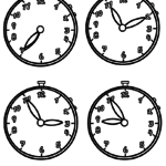 Ausmalbild Uhrzeiten