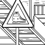 Malvorlage Verkehrszeichen Achtung Eisenbahn