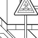 Malvorlage Verkehrszeichen Achtung Fußgänger