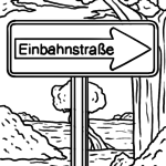 Malvorlage Verkehrsschild Einbahnstraße