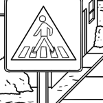 Malvorlage Verkehrszeichen Fußgängerüberweg