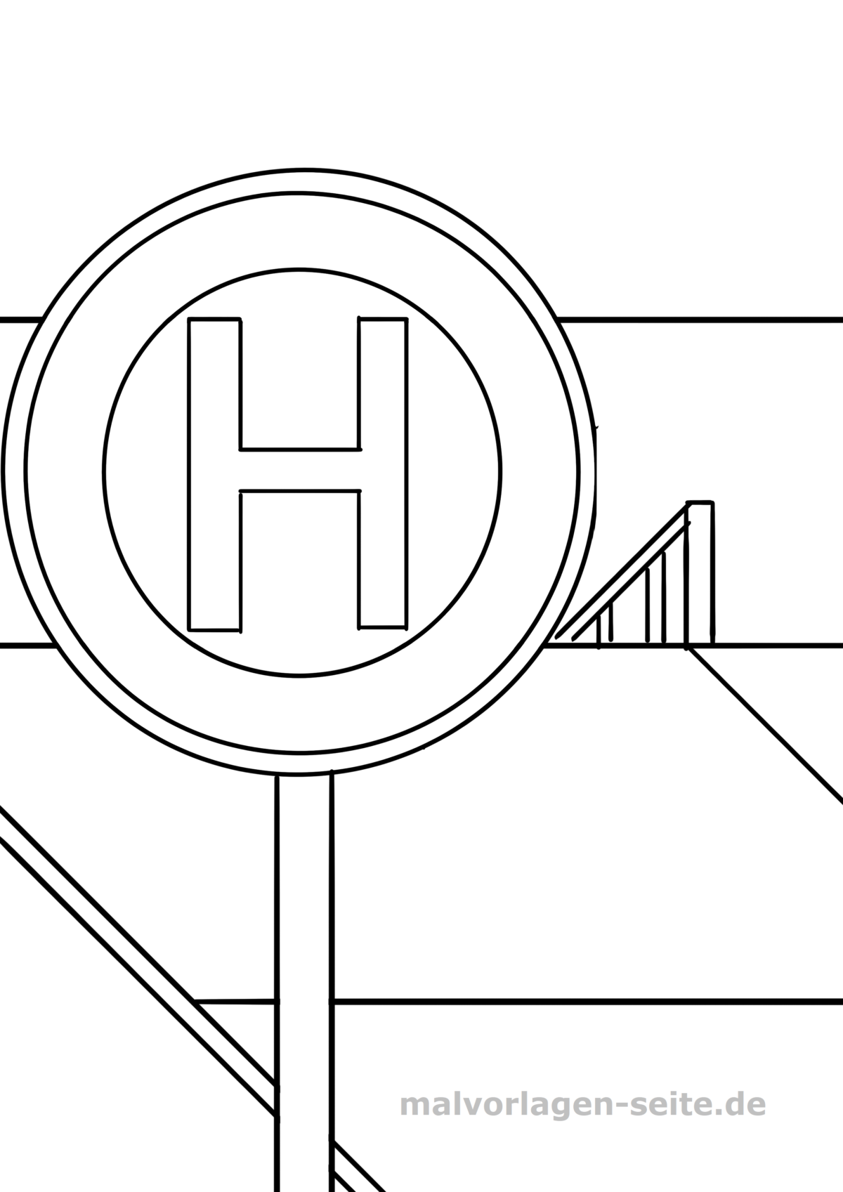 Malvorlage Verkehrszeichen Haltestelle