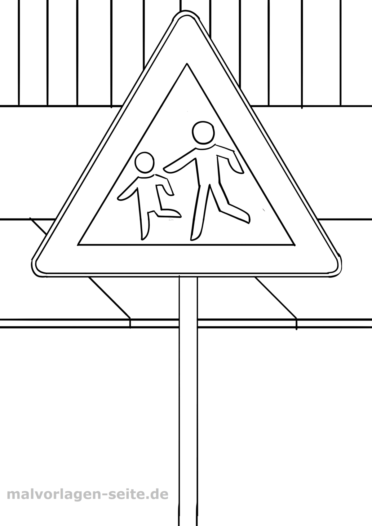 Malvorlage Verkehrszeichen Kinder