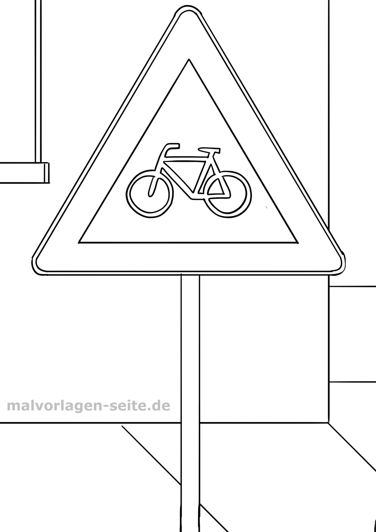 Malvorlage Verkehrszeichen Radverkehr