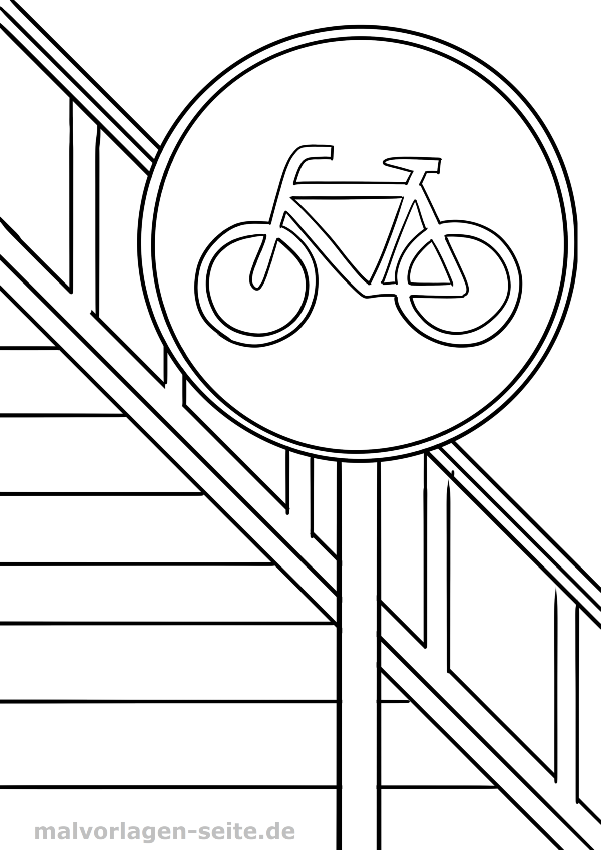 Malvorlage Verkehrszeichen Radweg