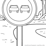 Malvorlage Verkehrszeichen Überholverbot