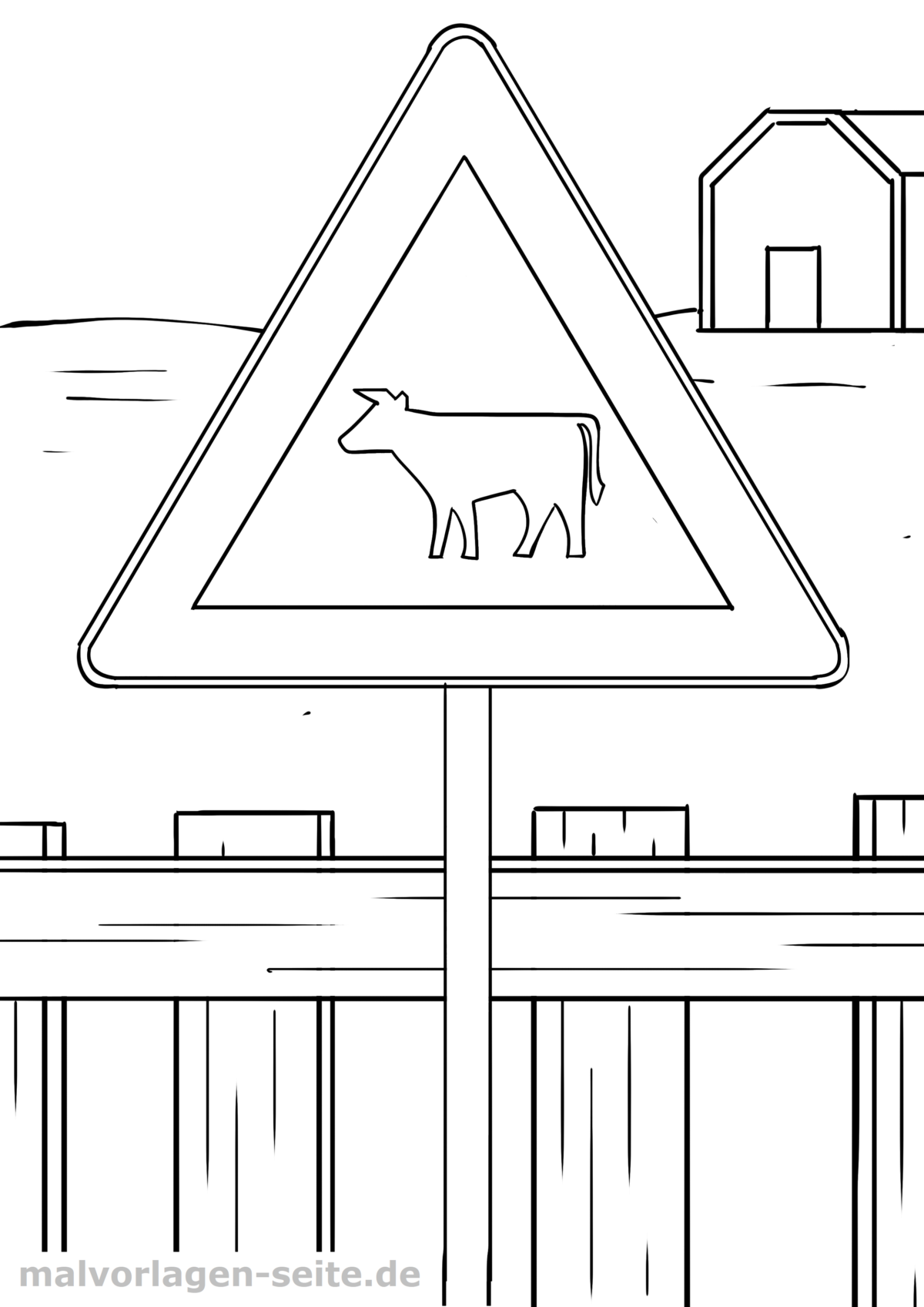 Malvorlage Verkehrszeichen Viehtrieb