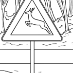 Malvorlage Verkehrszeichen Wildwechsel