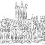Malvorlage Kathedrale für Erwachsene