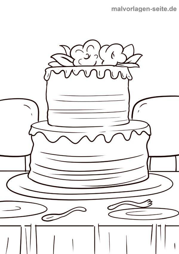 Malvorlage Hochzeitstorte Hochzeit Kostenlose Ausmalbilder