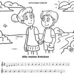 Noten und Text Alle meine Entchen