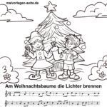 Noten und Text Am Weihnachtsbaum die Lichter brennen