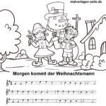 Noten und Text Morgen kommt der Weihnachtsmann
