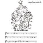 Noten und Text O du fröhliche