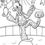 Ausmalbild Zirkus Clown jongliert