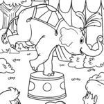 Ausmalbild Zirkus Elefant