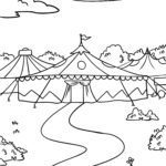 Ausmalbild Zirkuszelt