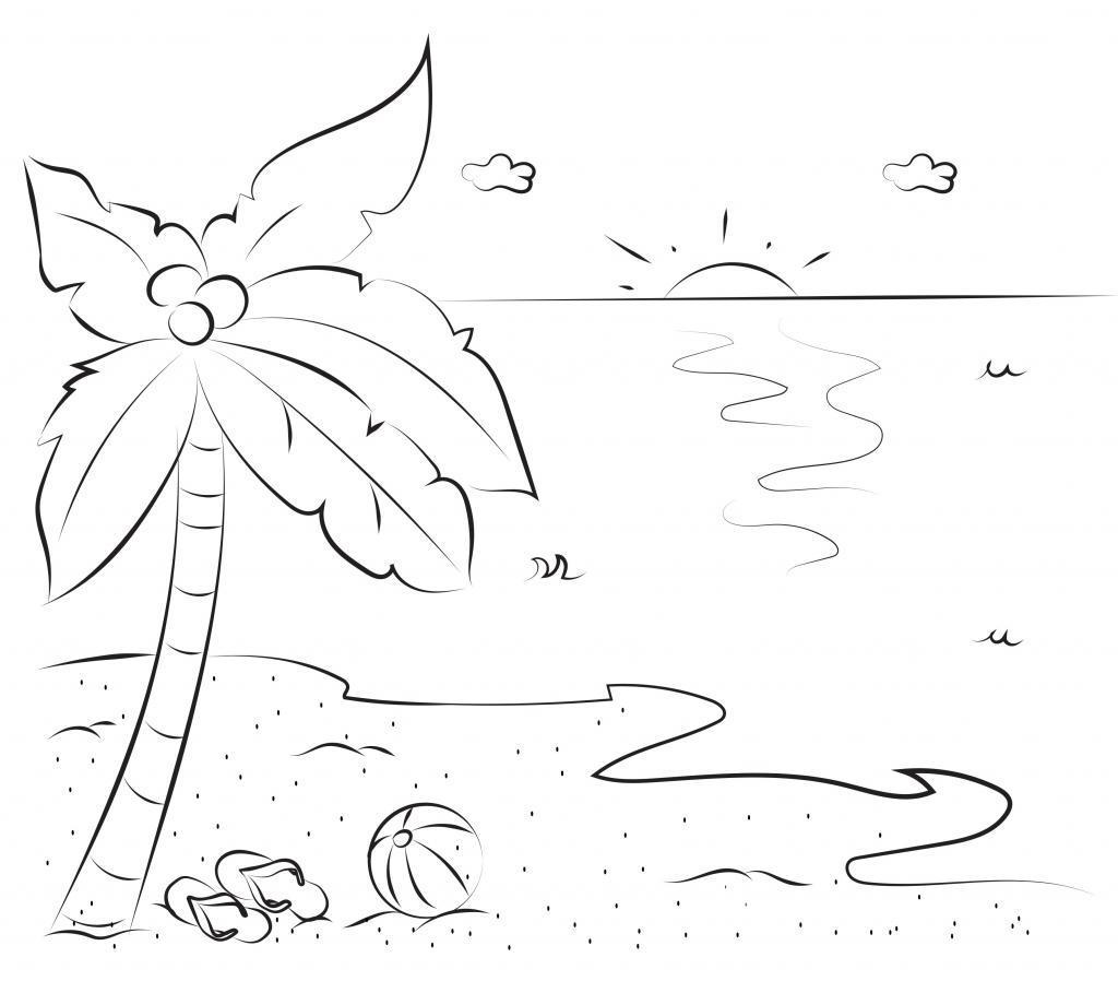 Ausmalbilder Palmen kostenlos herunterladen und ausmalen