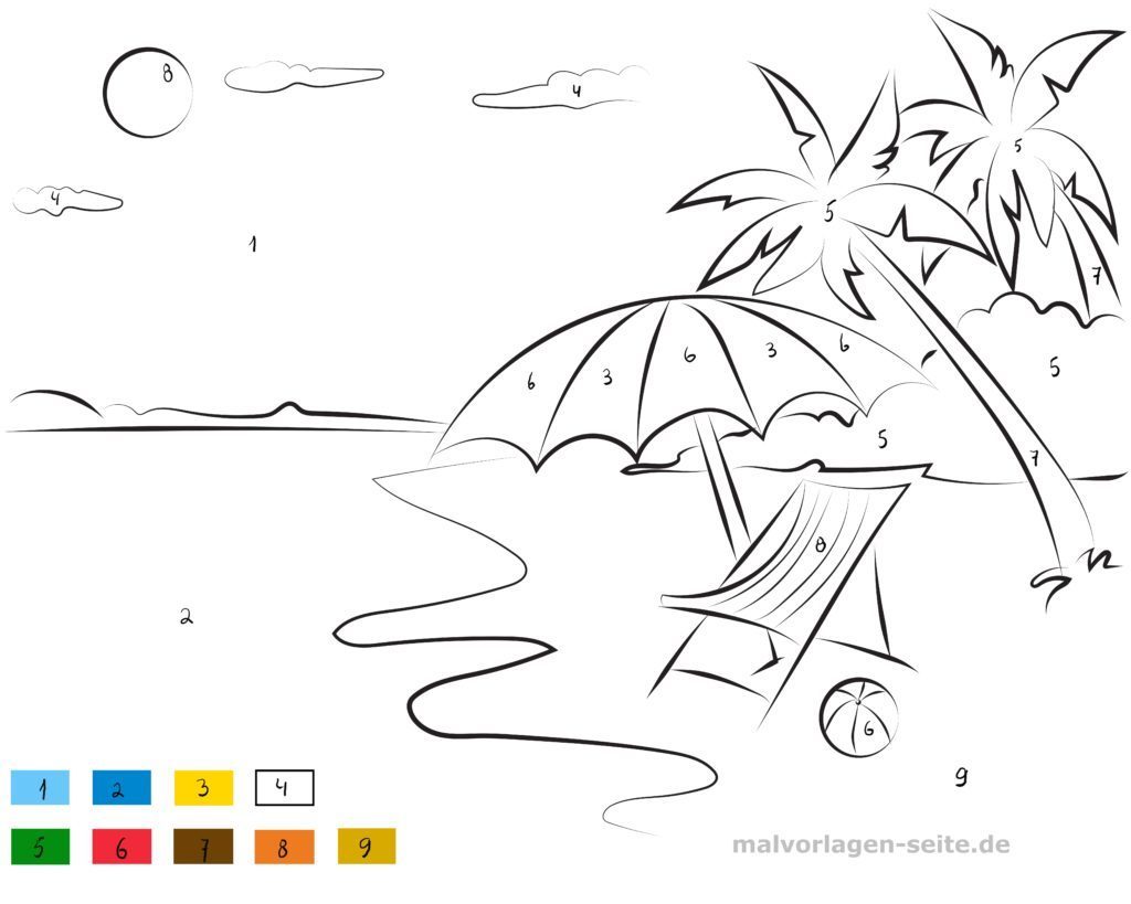  Malen nach Zahlen Strand 
