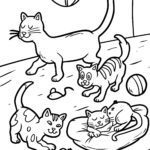 Malvorlage Katze Ausmalbild Katze und Katzenkinder