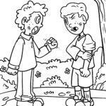 Malvorlage Kinder streiten