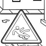 Malvorlage Schild Rutschgefahr
