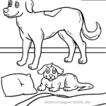 Malvorlage Hund und Welpe Malvorlage Hund