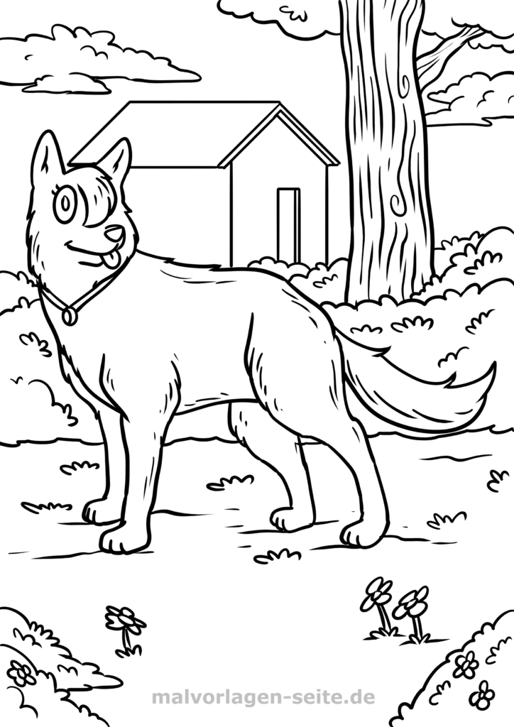  Malvorlage Hund - Ausmalbild kostenlos herunterladen Motiv 