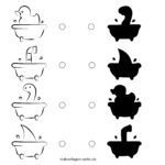 Schattenrätsel für Kinder - Schatten verbinden