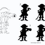 Schatten Rätsel für Kinder - Pirat