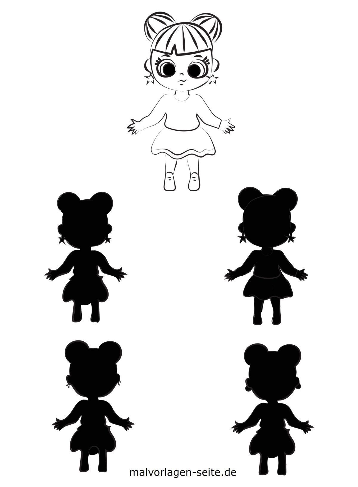 Schatten Rätsel für Kinder - Mädchen